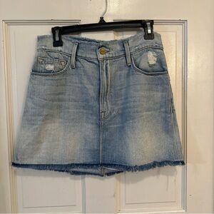 FRAME Denim Mini Skirt 27 Womens Distressed Light Wash‎ Frayed Hem Y2K Style